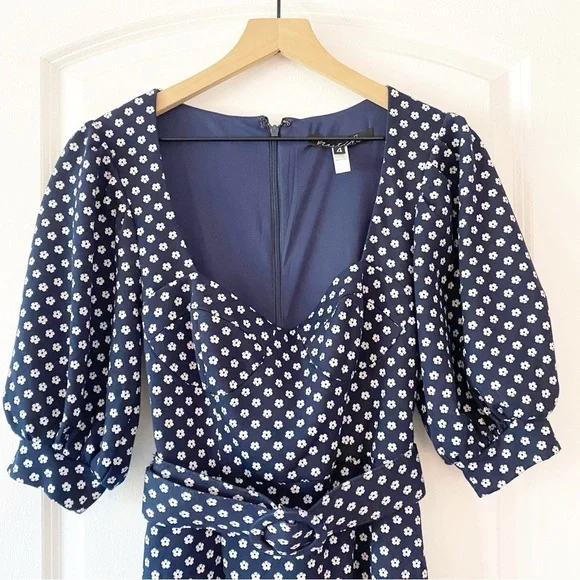 MODCLOTH x HUTCH My Darling Navy Daisy Belted Mini Dress Cottagecore - Picture 6 of 10